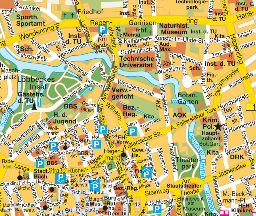Braunschweig stadt center karte