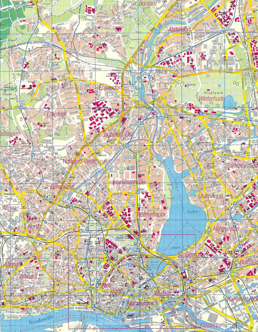 Hamburg stadt karte
