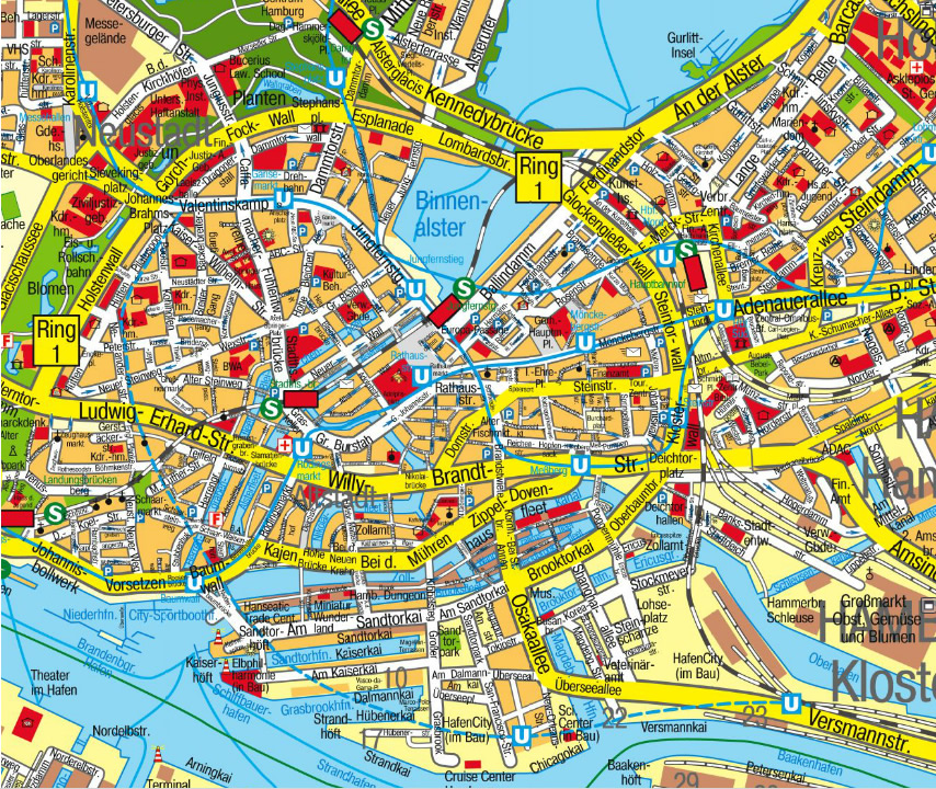 Hamburg stadt center karte