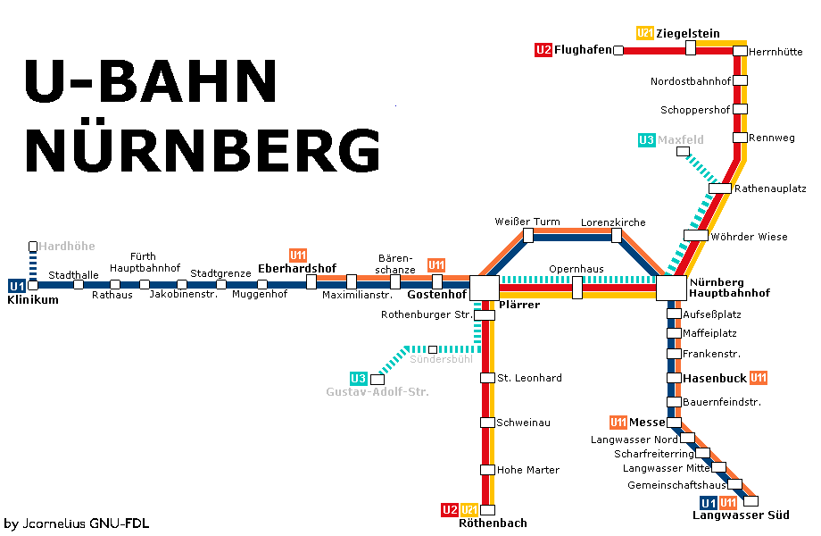 Nürnberg U Bahn karte