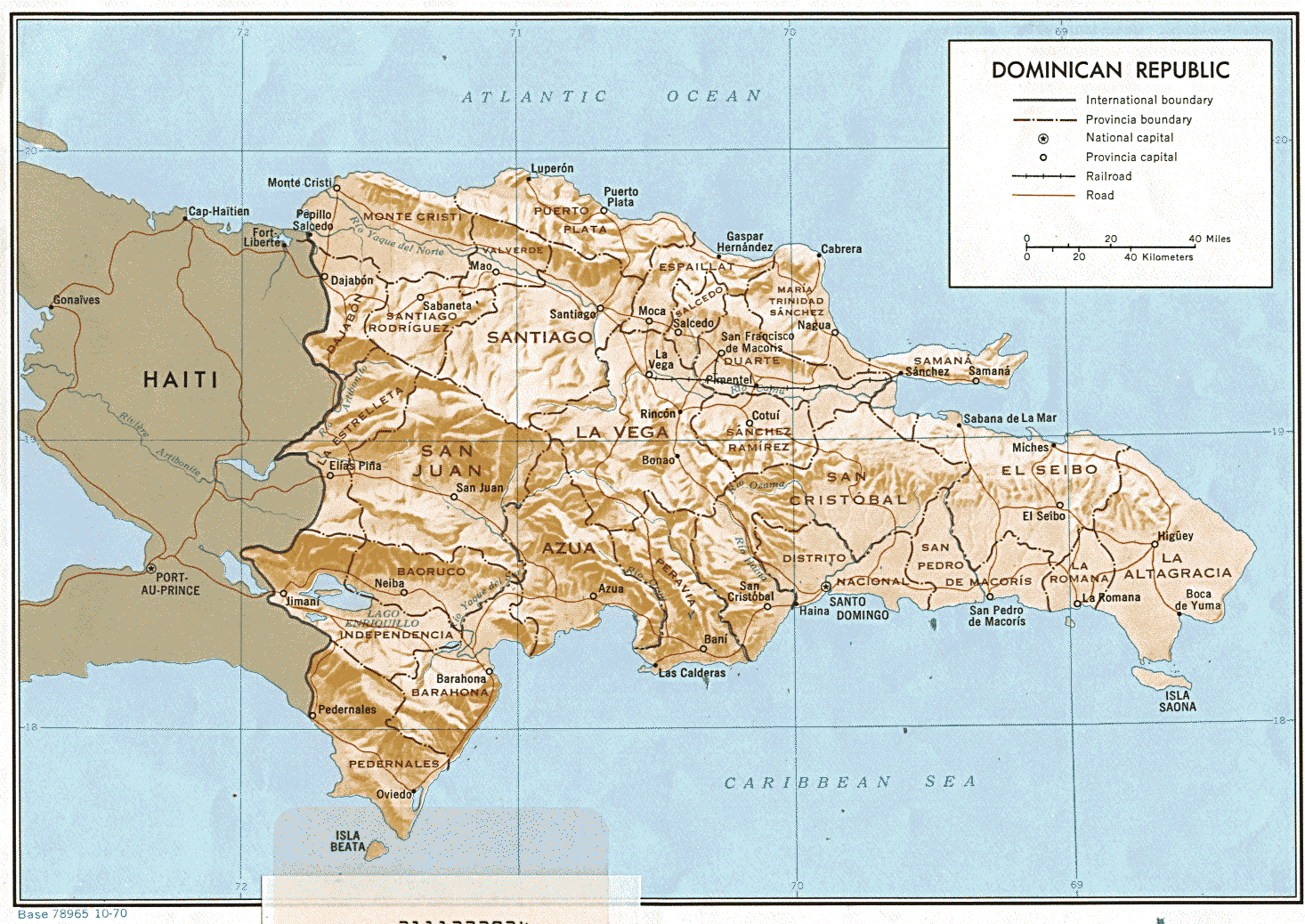 dominikanische republik beschattet linderung karte