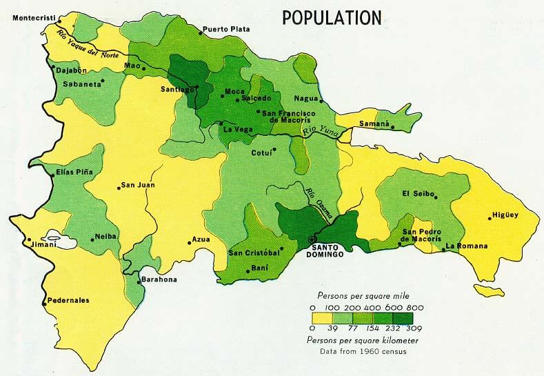 dominikanische republik bevolkerung karte 1971