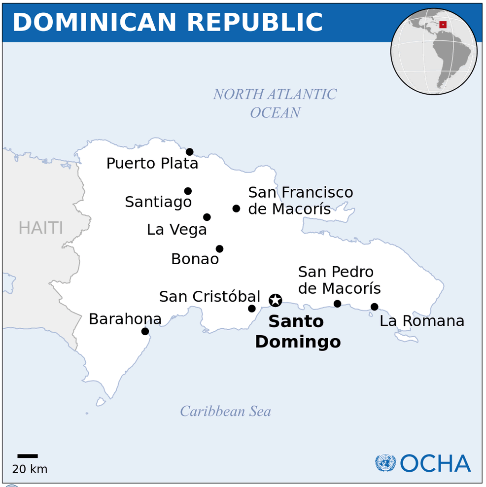 dominikanische republik lage karte