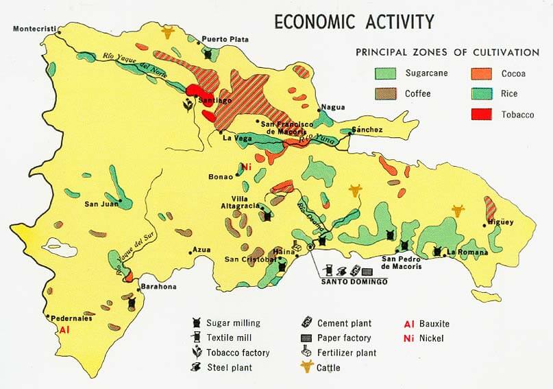 dominikanische republik okonomisch aktivitat karte 1971