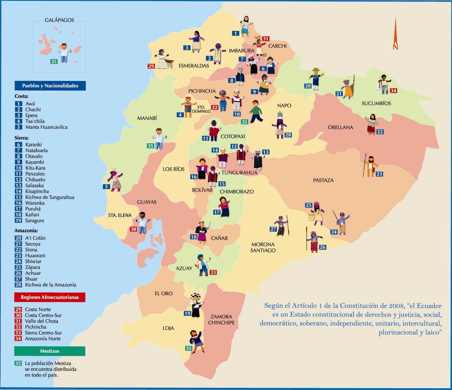 Ethnographic karte von Ecuador