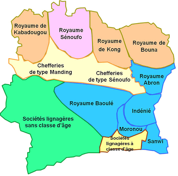 elfenbeinküste regionen karte