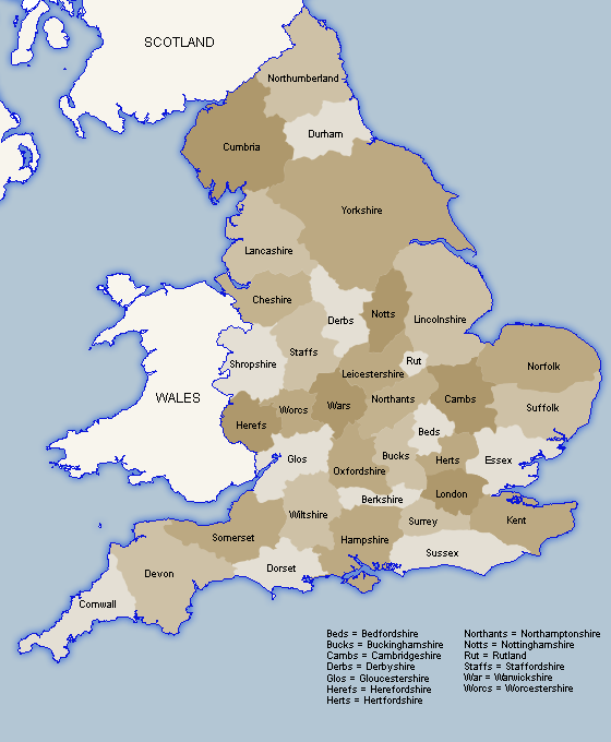 england county karte