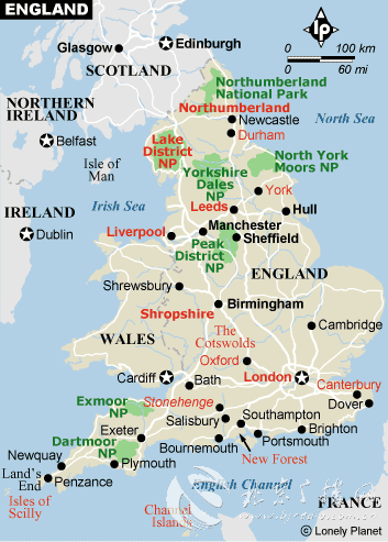 england regionen karte