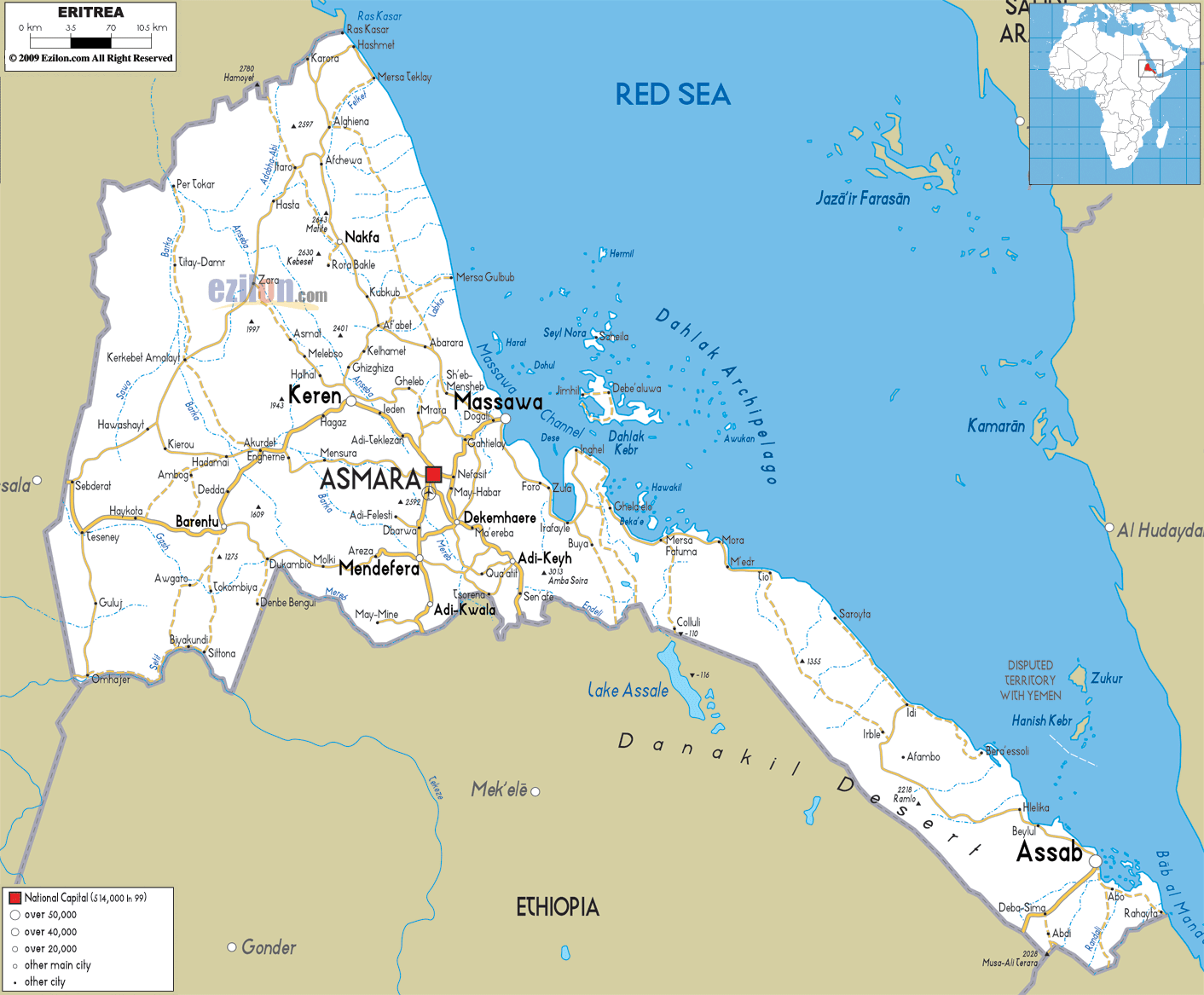 eritrea strase karte