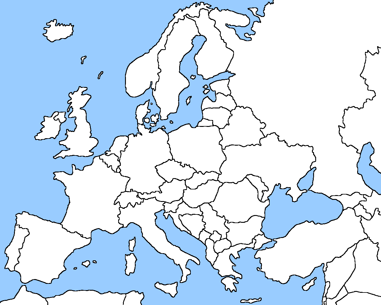 europa leer karte