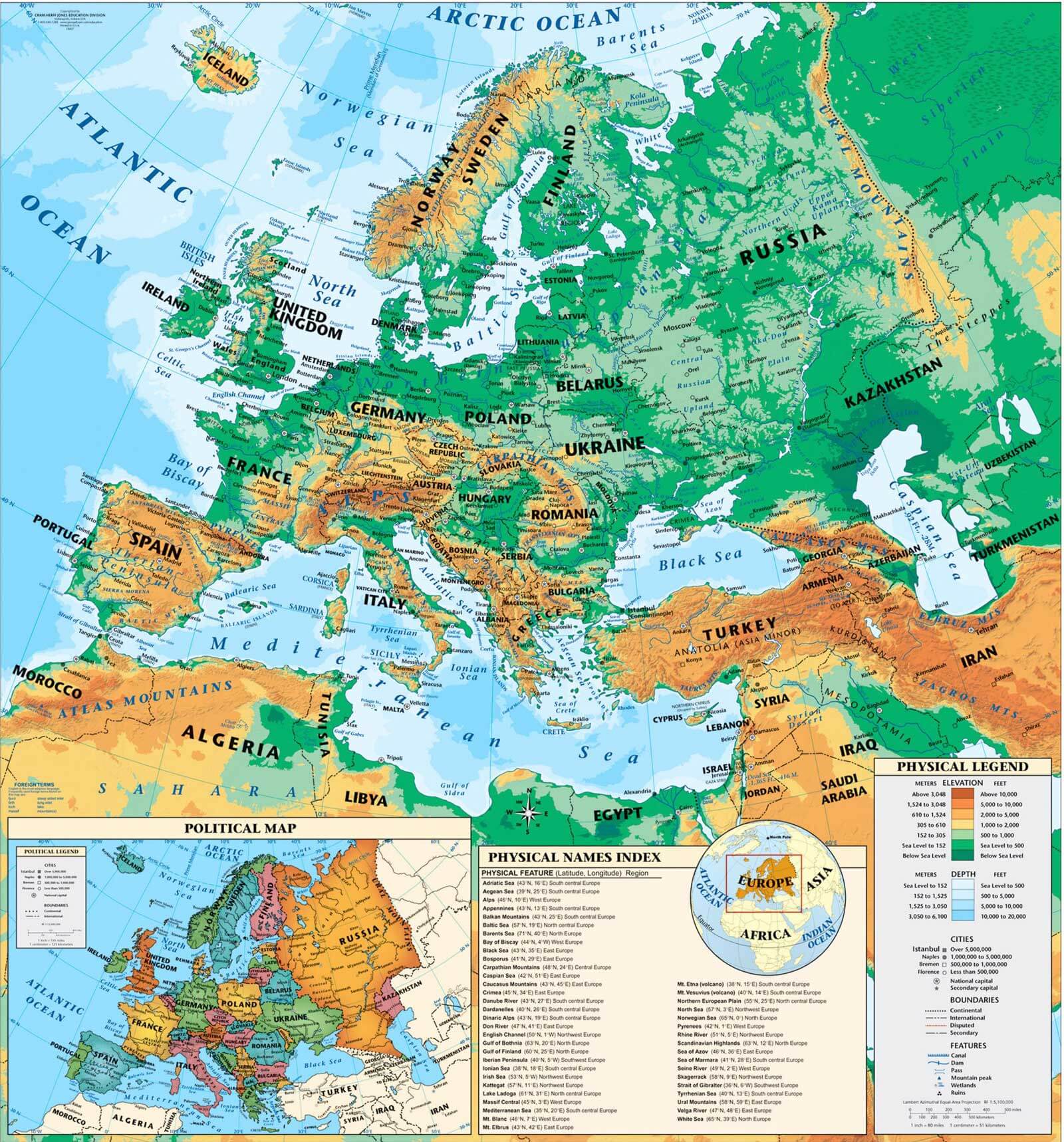 europa physikalisch karte lander