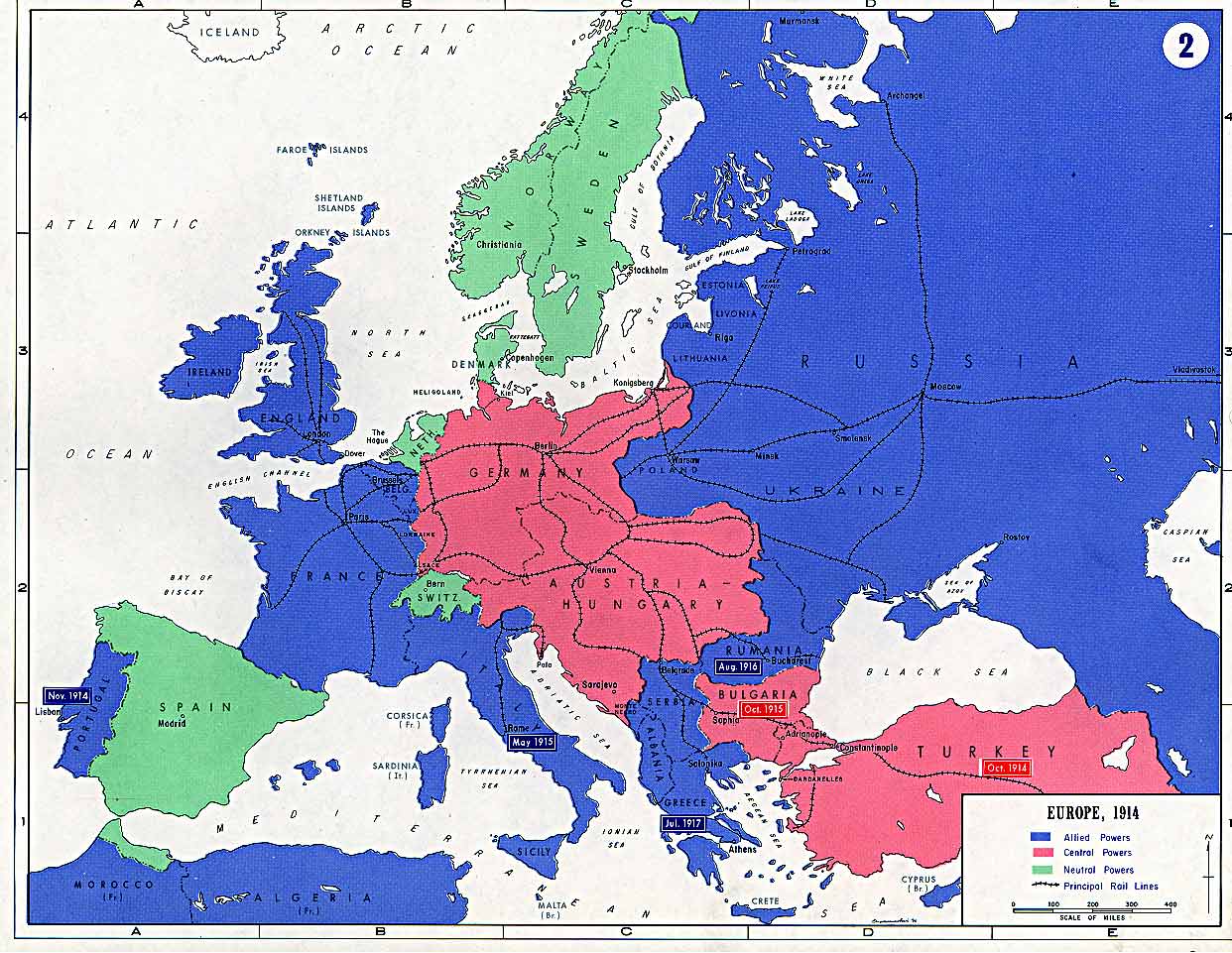 europa weltkrieg1 karte 1914