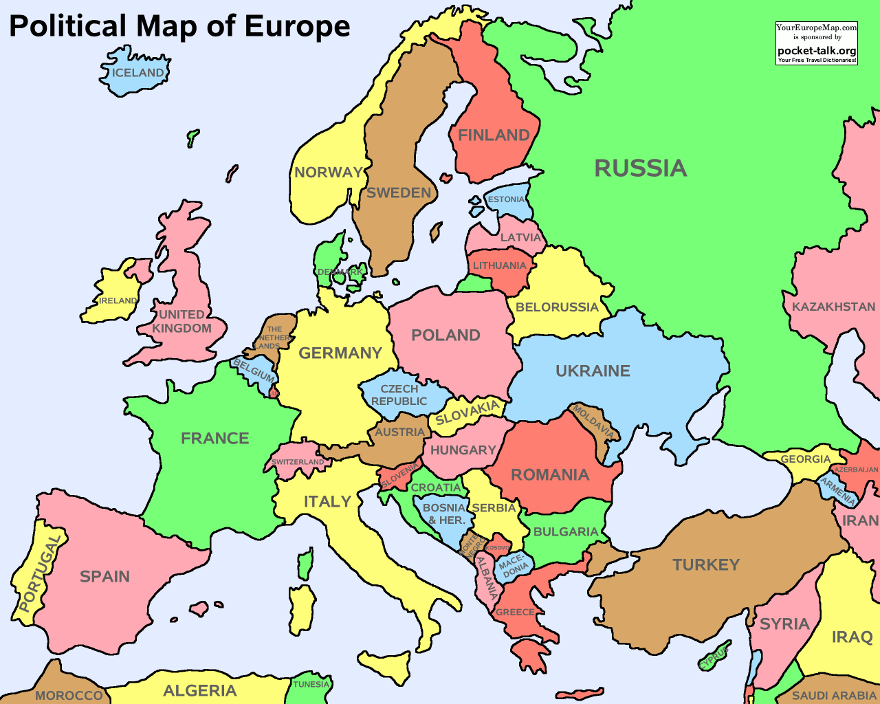 politisch karte von europa