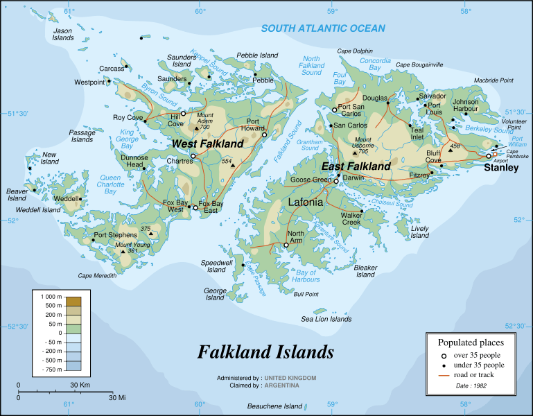 karte von Falkland inseln