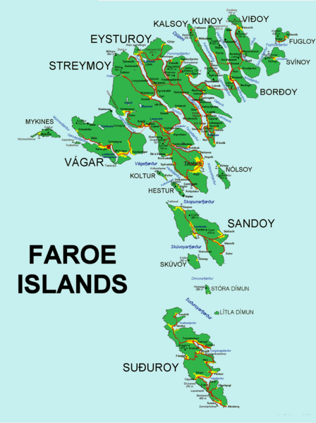Faroe inseln karte
