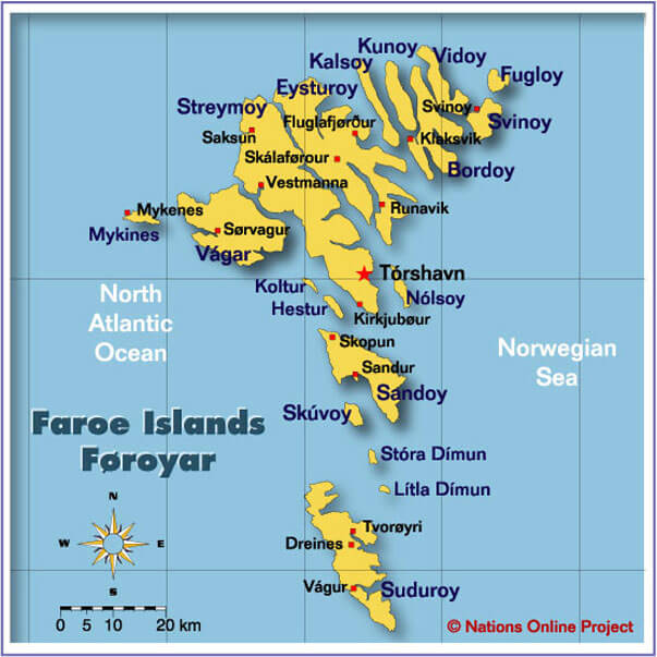 Faroe insel karte