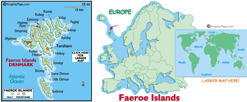karte von Faroe inseln