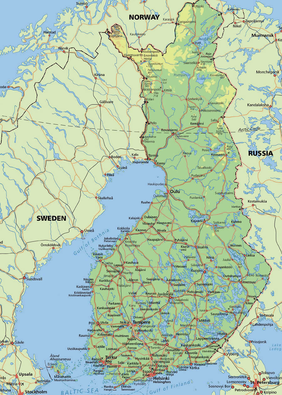 finnland physikalisch karte