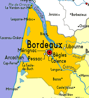 Bordeaux provinz karte