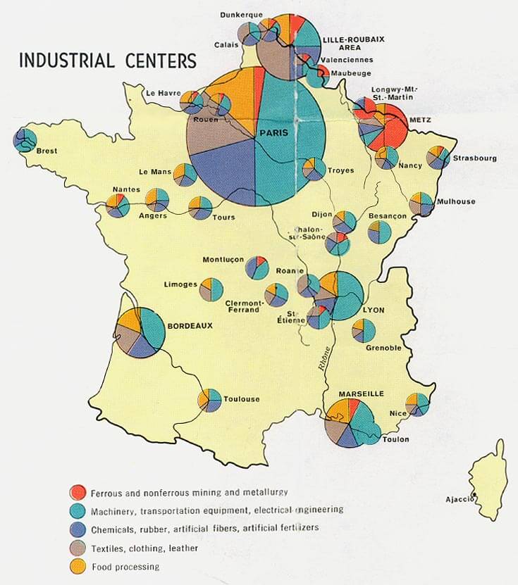 frankreich industrie karte