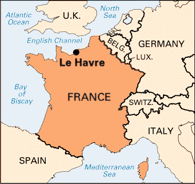 Le Havre frankreich karte