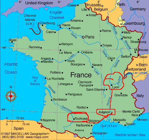 frankreich karte Lyon