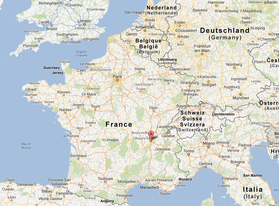 karte von Lyon frankreich