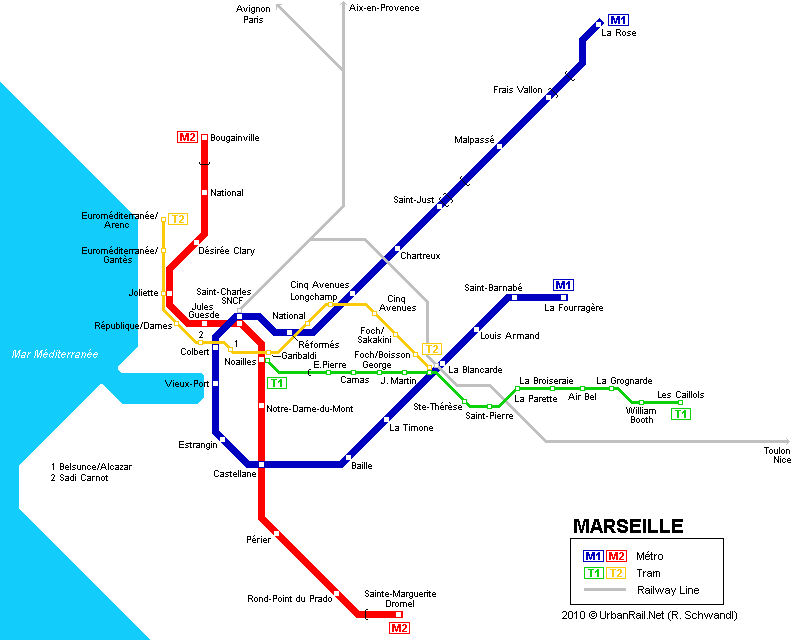 Marseille metro tram karte