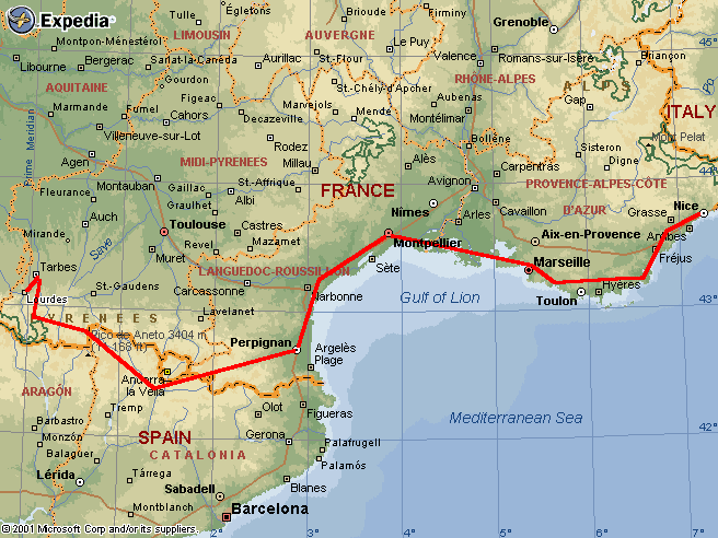 Montpellier regional karte