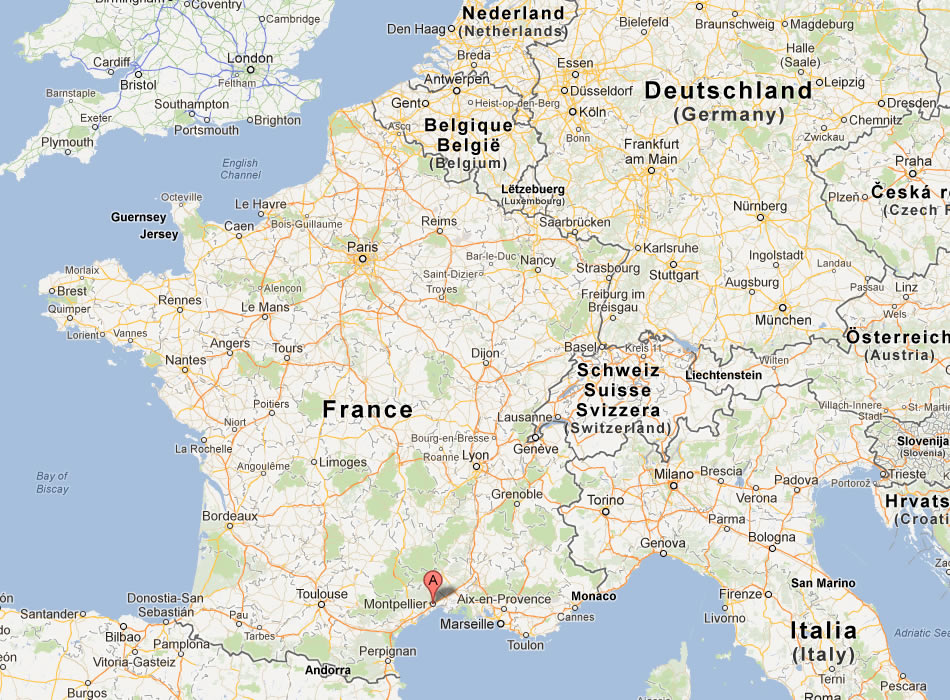 karte von Montpellier frankreich