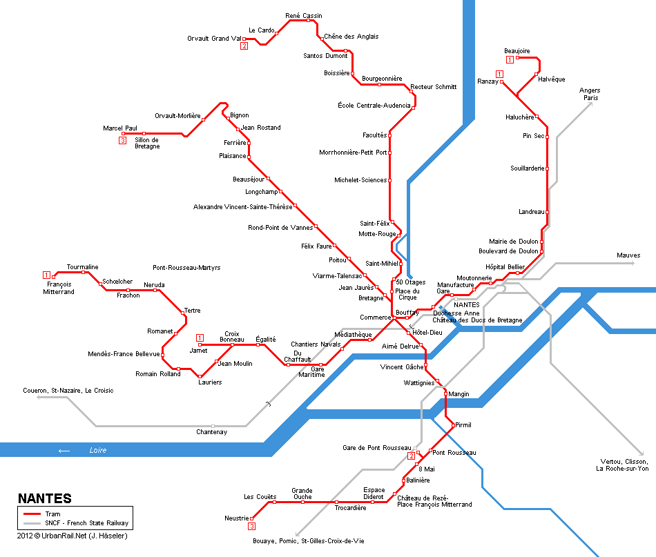 Nantes metro karte