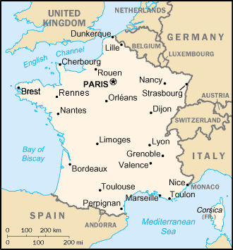 frankreich Rennes karte