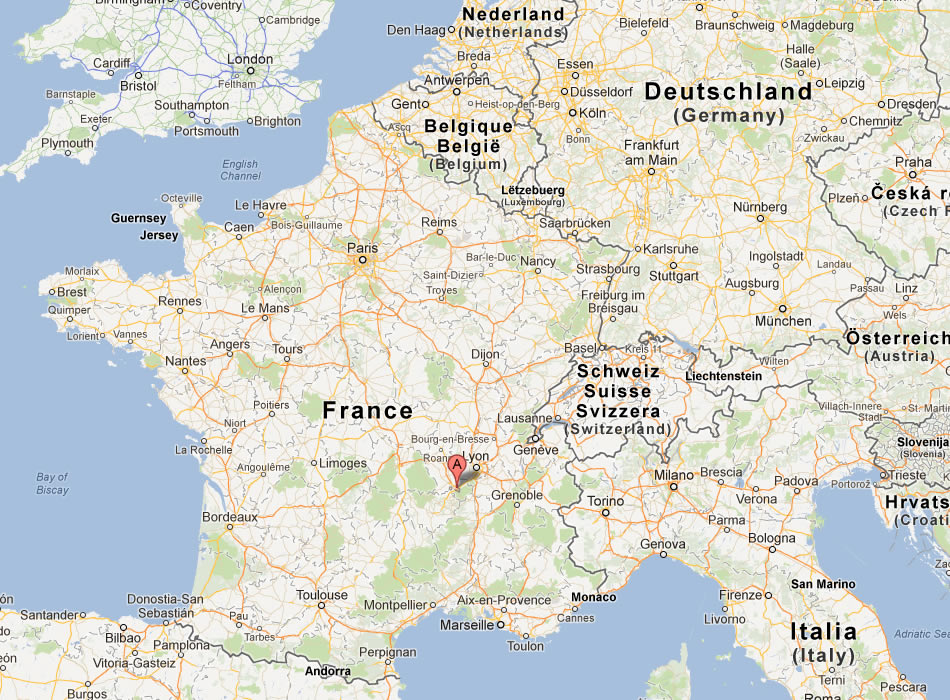karte von Saint Etienne frankreich