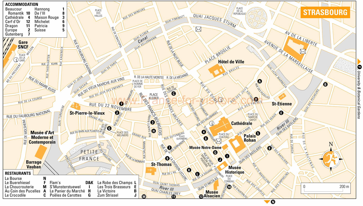 Strasbourg tourist karte