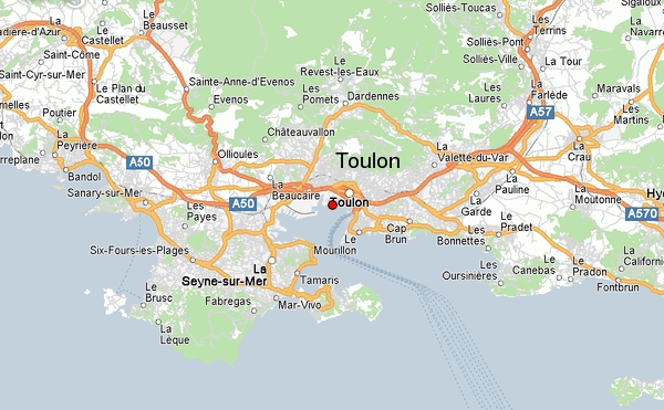 Toulon regionen karte