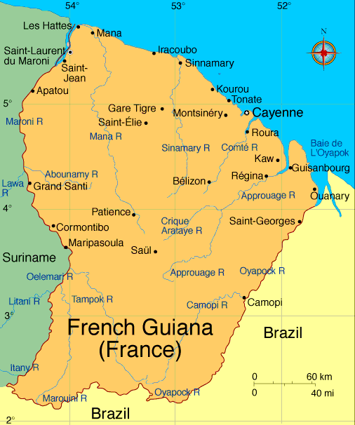 Französisch Guayana karte