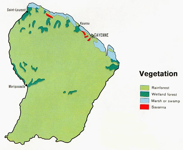 Französisch Guayana vegetation karte 1972