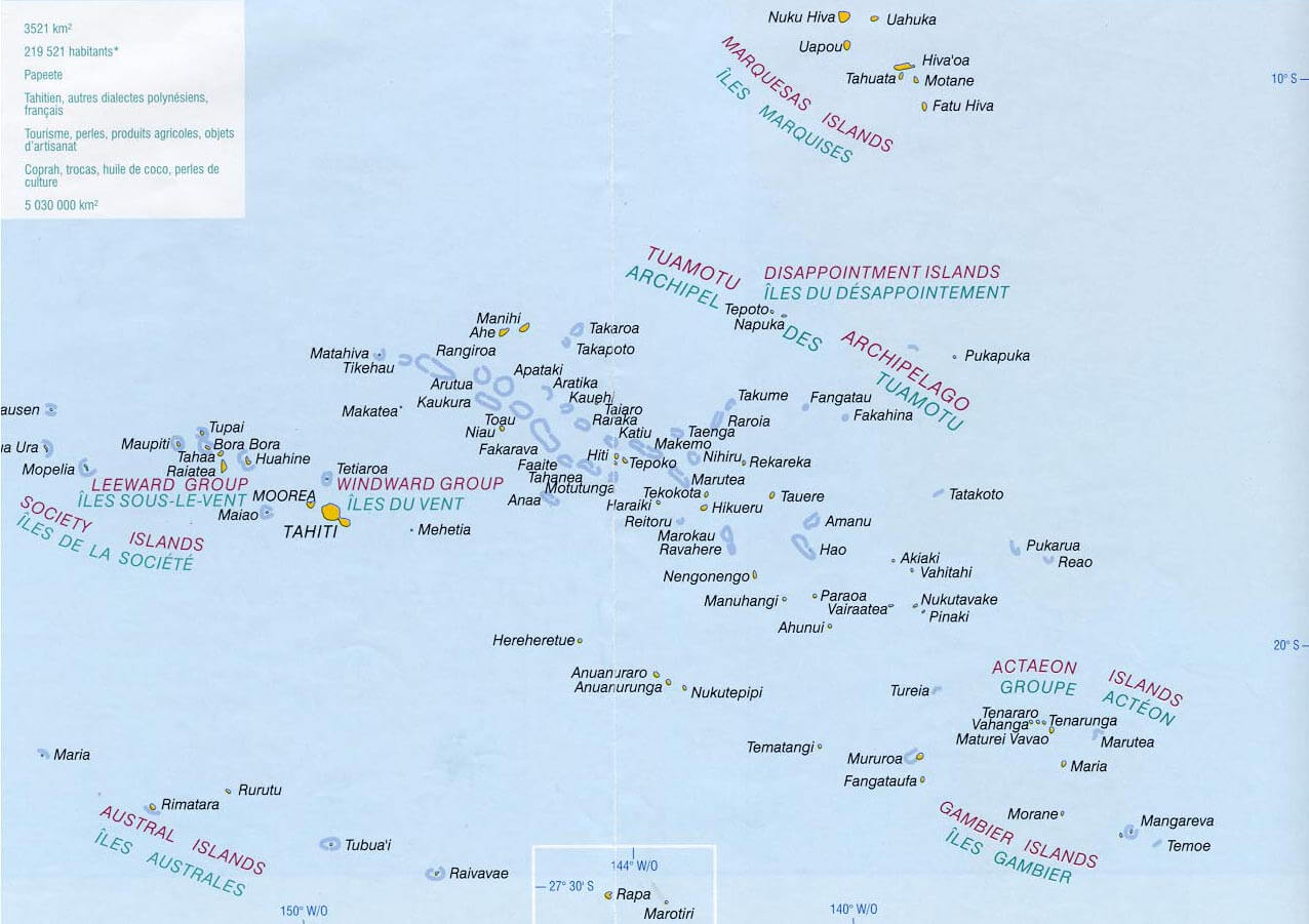detailliert karte von Französisch Polynesien