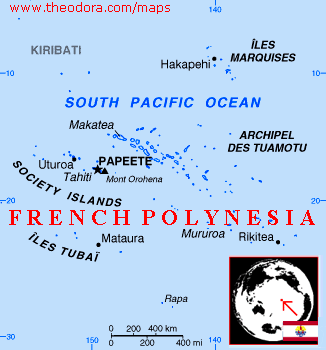 Französisch Polynesien karte sud pazifik