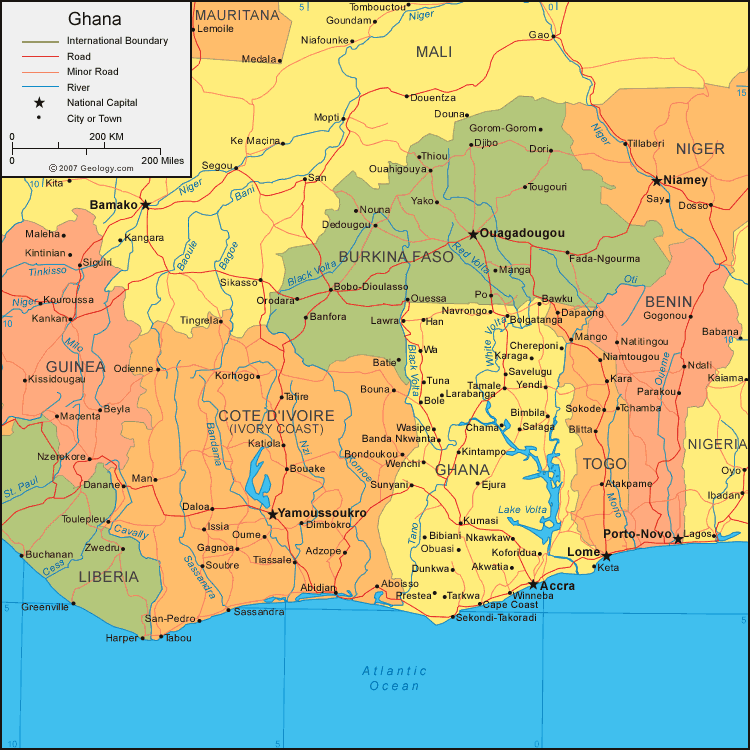 karte von Ghana