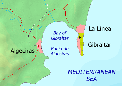 Bay von Gibraltar karte