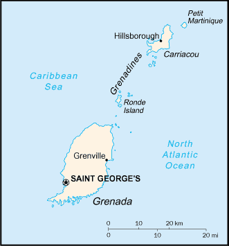 Grenada politisch karte 2005