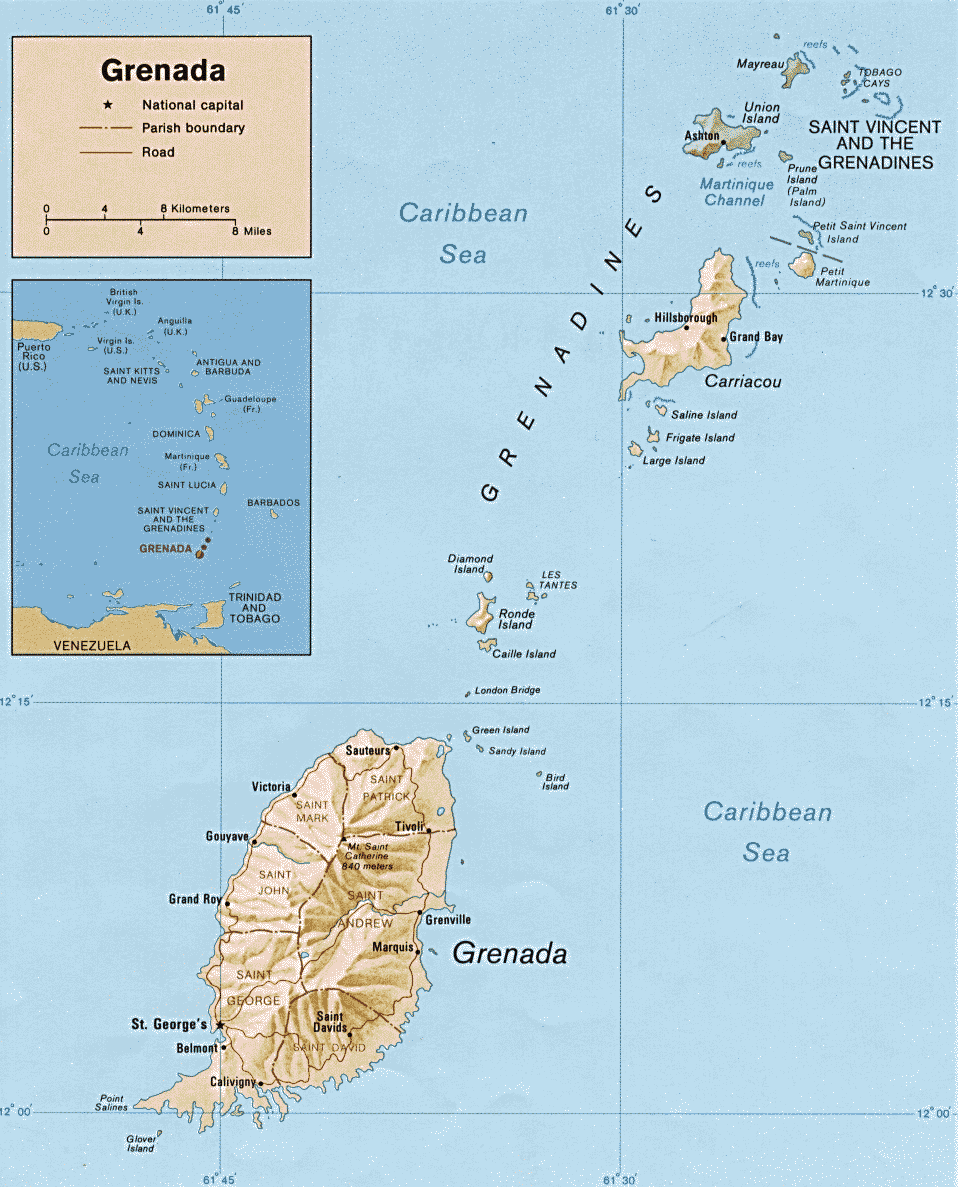 Karte Grenada