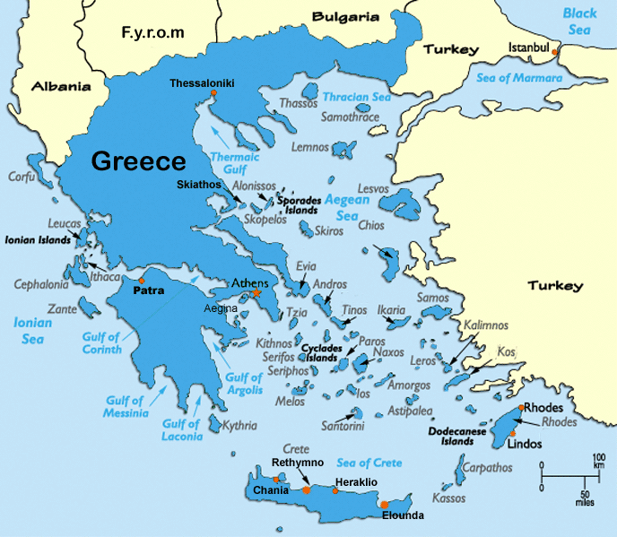 griechenland karte aegean meer