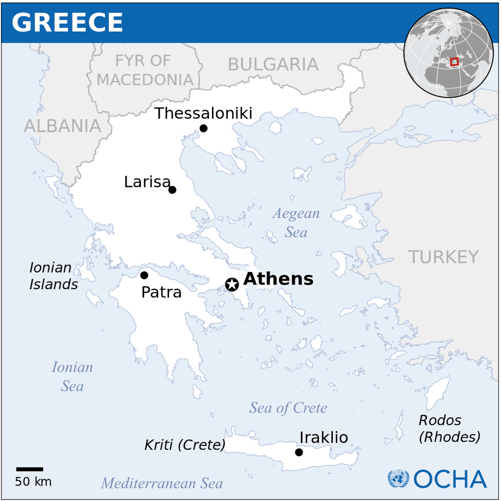 griechenland lage karte