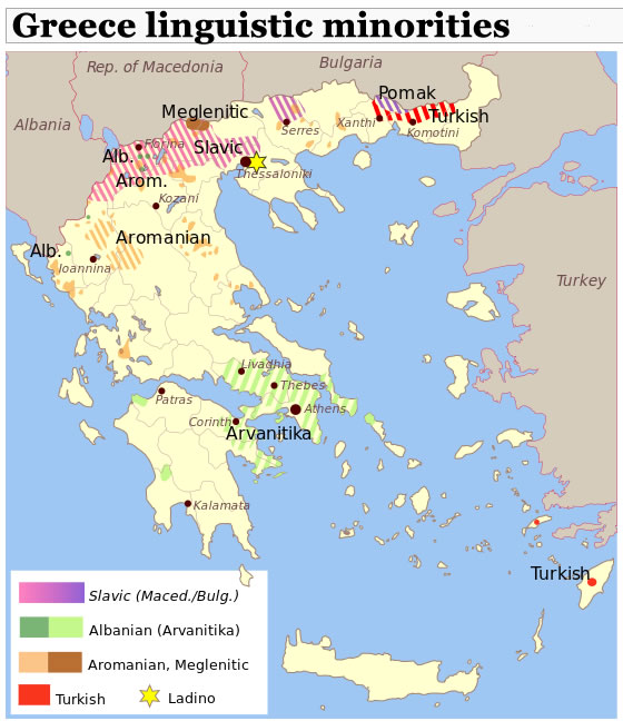 griechenland linguistic minorities