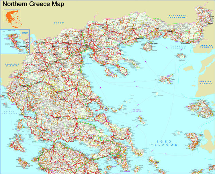 nordlich griechenland karte