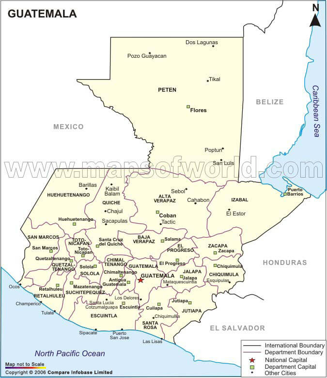 Guatemala regionen Map