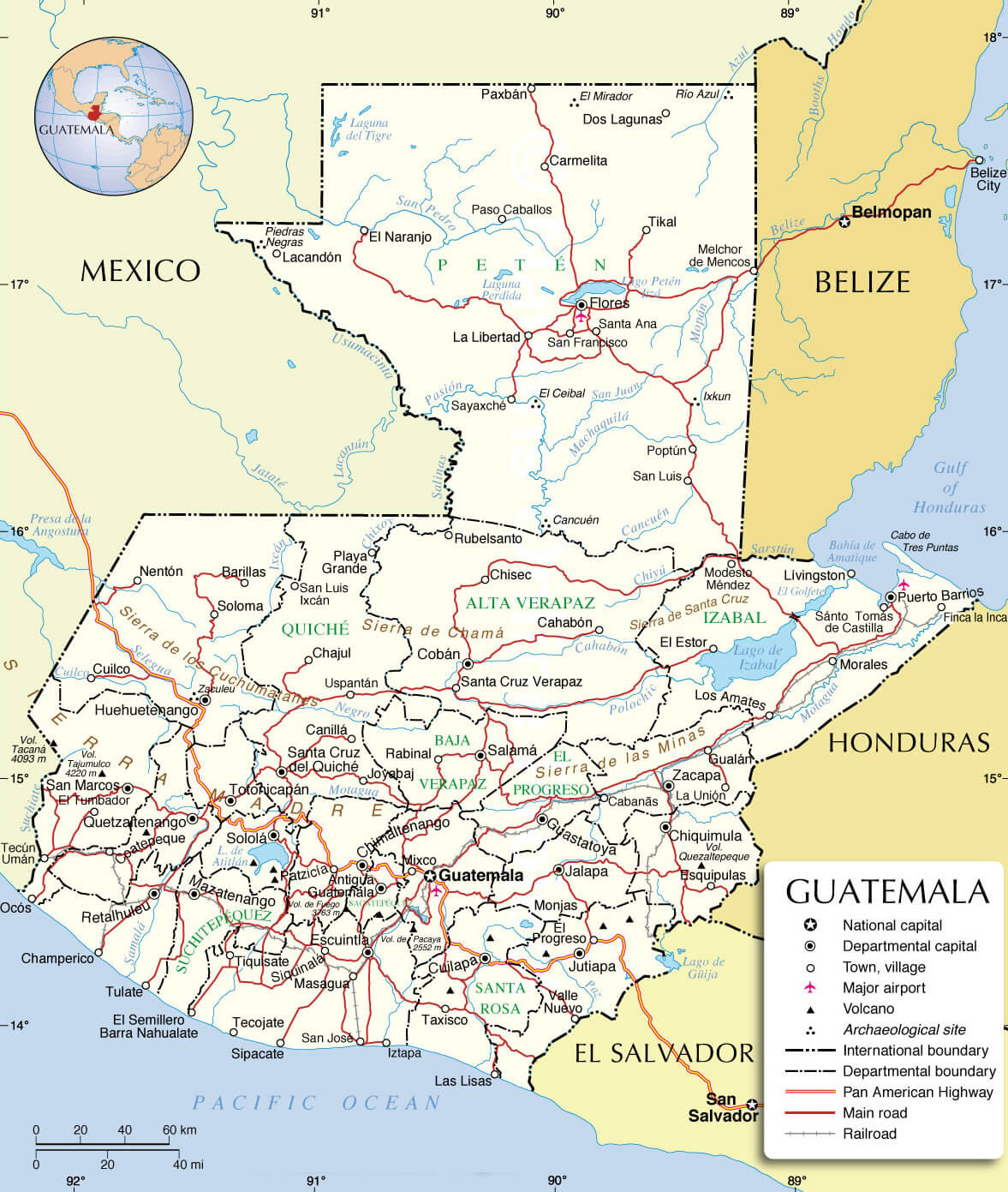 Guatemala administrativ Map