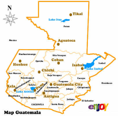 Guatemala administrativ Map